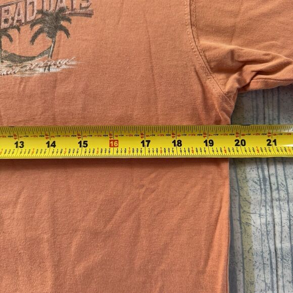 No Bad Days Orange Retro Positive Vibes Island Graphic Short Sleeve Men's Sz S - Picture 16 of 16